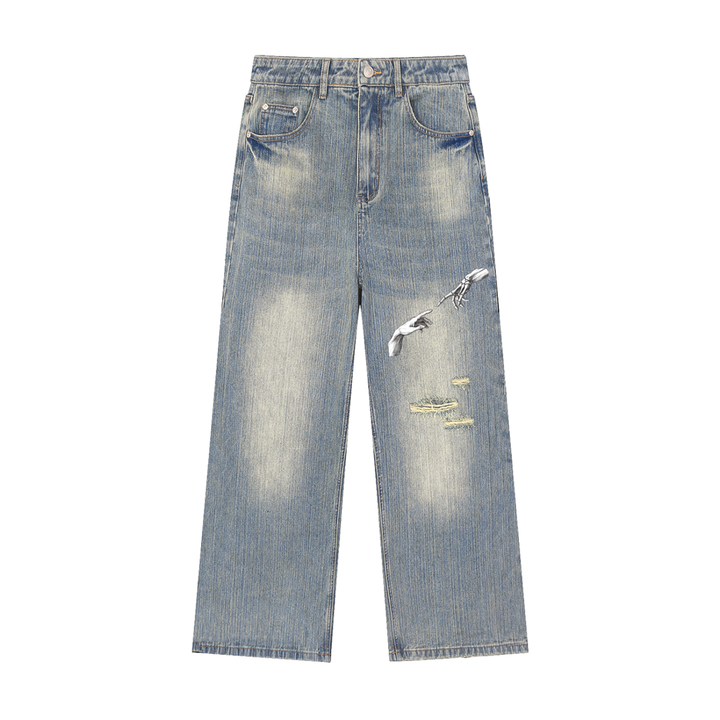 Localz Vintage Wash Distressed Denim Jeans